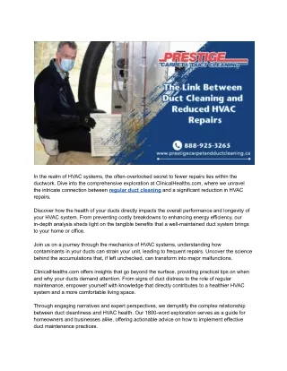 Optimizing HVAC Efficiency_ Exploring the Crucial Link Between Duct Cleaning and Reduced Repairs