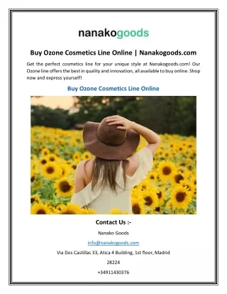 Buy Ozone Cosmetics Line Online