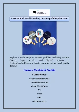 Custom Pickleball Paddle | Custompaddlesplus.com