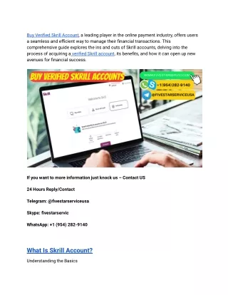 Buy Verified Skrill Account - Buy Usa Verified Skrill Account