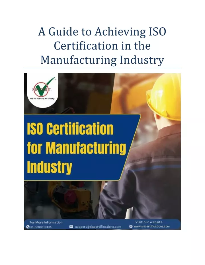 a guide to achieving iso certification