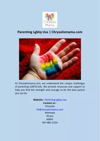 Parenting Lgbtq Usa  Chrysalismama.com