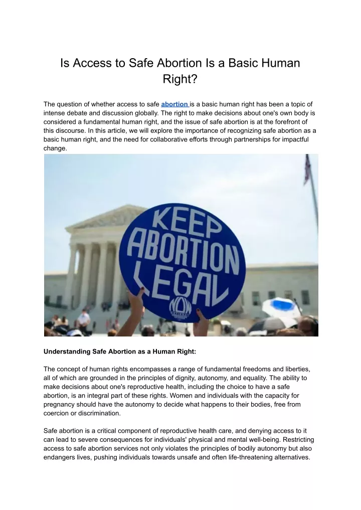 is access to safe abortion is a basic human right