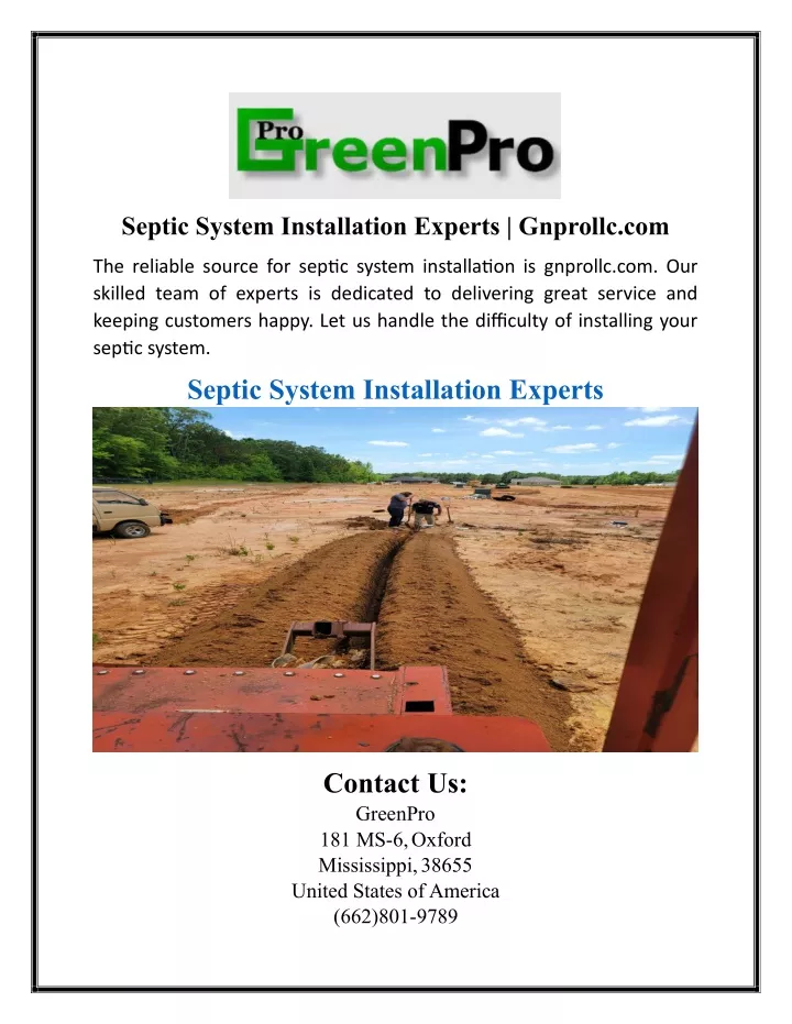 septic system installation experts gnprollc com