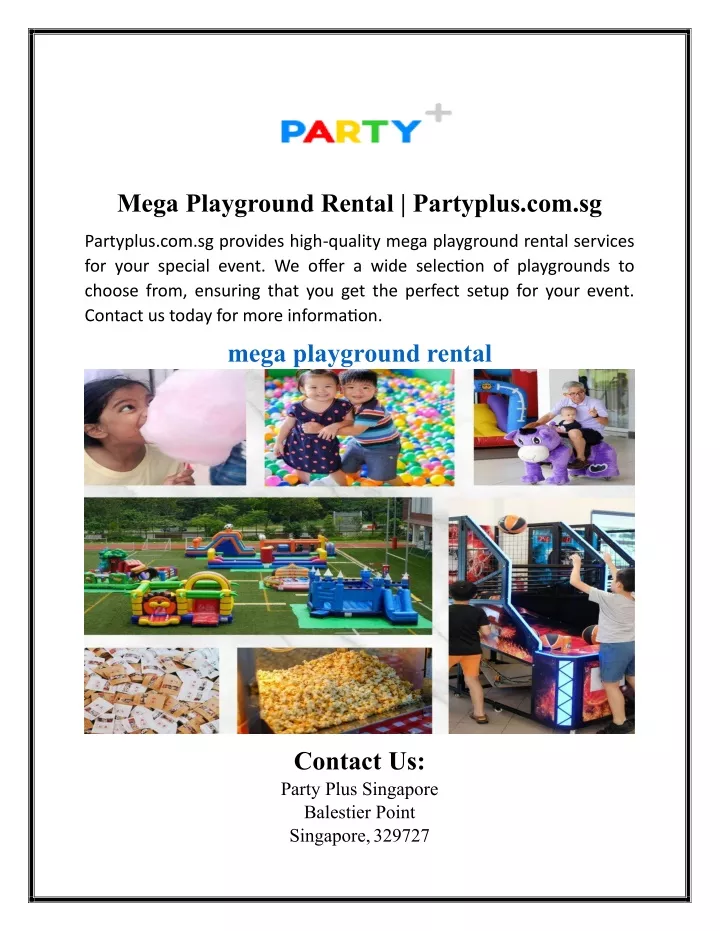 mega playground rental partyplus com sg