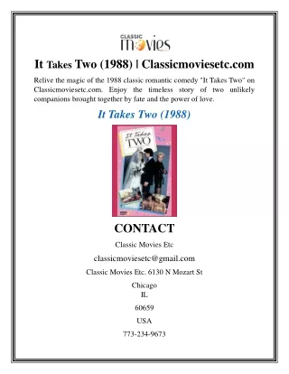 It Takes Two (1988)  Classicmoviesetc
