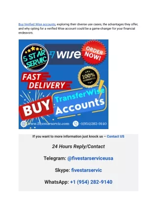 Purchase Wise account - Buy Verified Wise Accounts