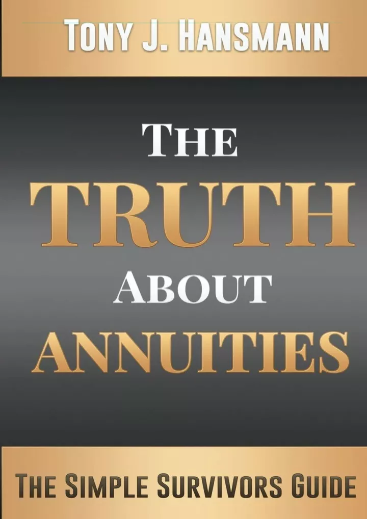 get pdf download the truth about annuities