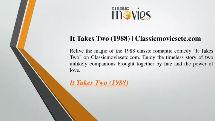 it takes two 1988 classicmoviesetc com relive