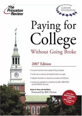 [PDF ✔Read❤ ONLINE]  Paying for College Without Going Broke 2007 (College Admiss