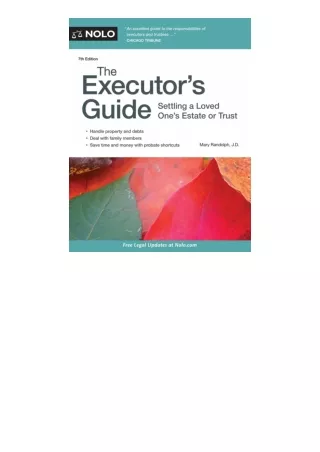 ✔️READ ❤️Online Executors Guide The Settling a Loved Ones Estate or Trust full