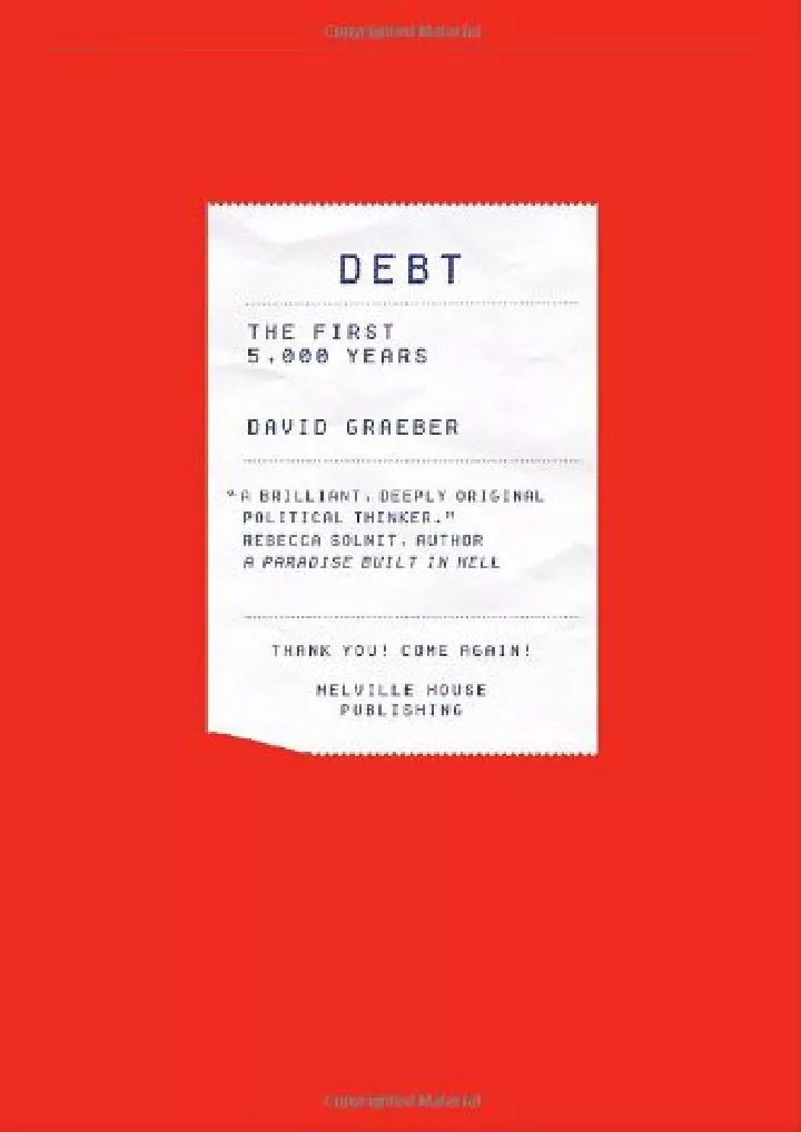 pdf read online debt the first 5 000 years