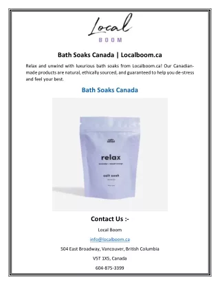 Bath Soaks Canada
