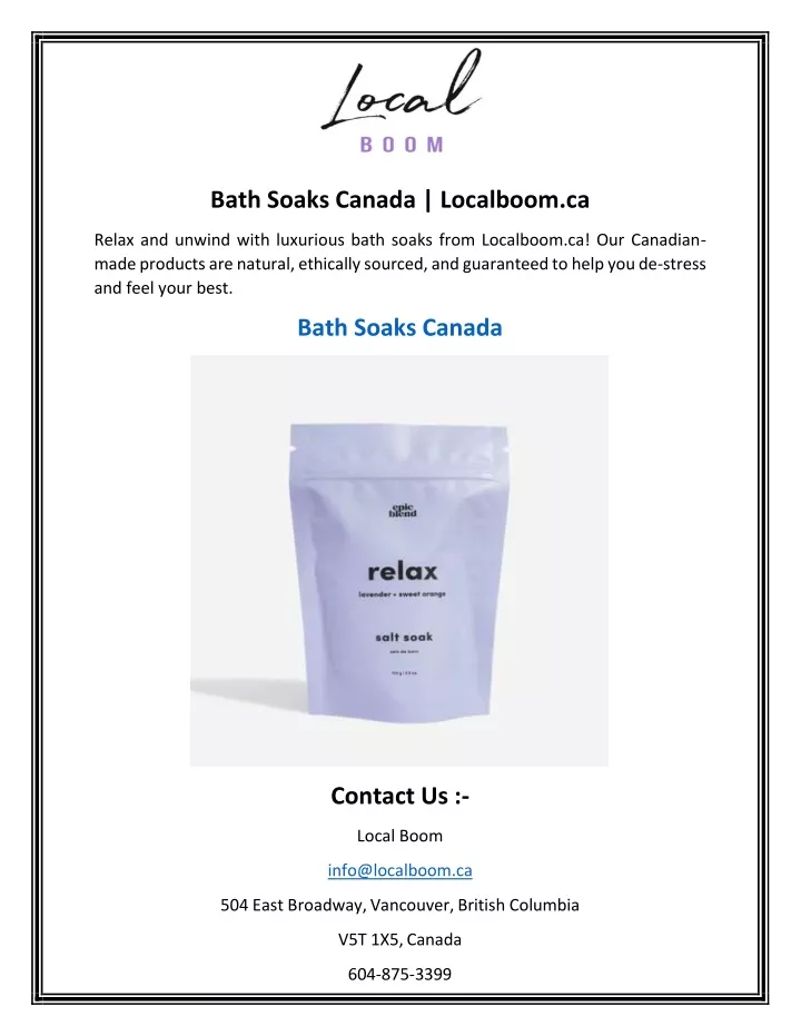 bath soaks canada localboom ca