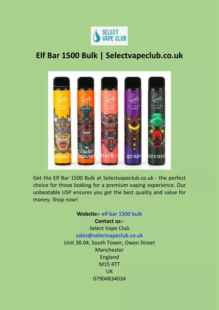 elf bar 1500 bulk selectvapeclub co uk