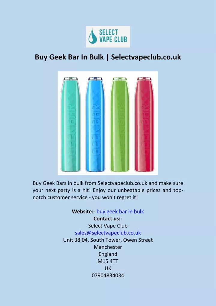 buy geek bar in bulk selectvapeclub co uk