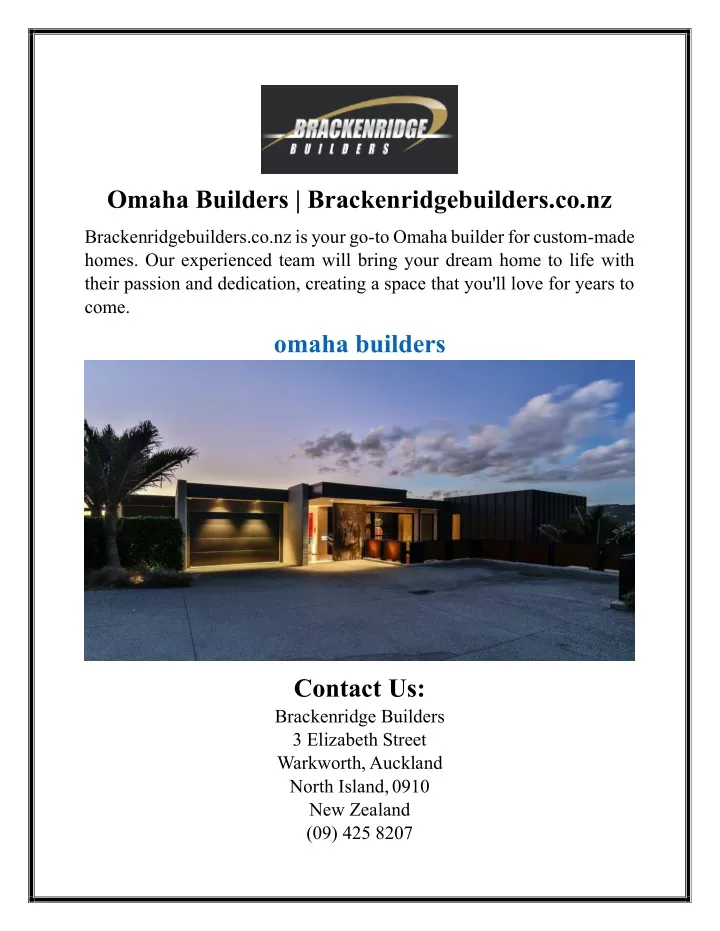 omaha builders brackenridgebuilders co nz