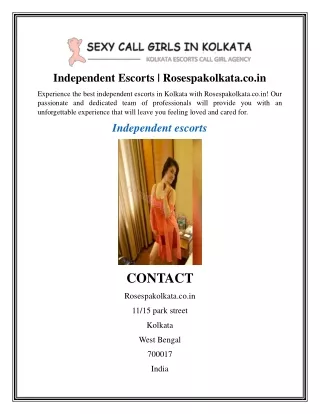 Independent Escorts  Rosespakolkata.co.in