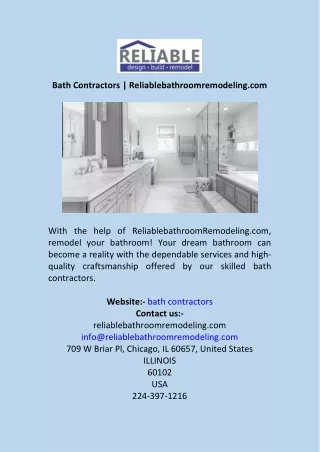 Bath Contractors  Reliablebathroomremodeling.com