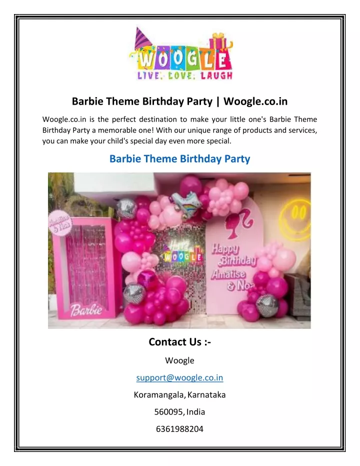 barbie theme birthday party woogle co in
