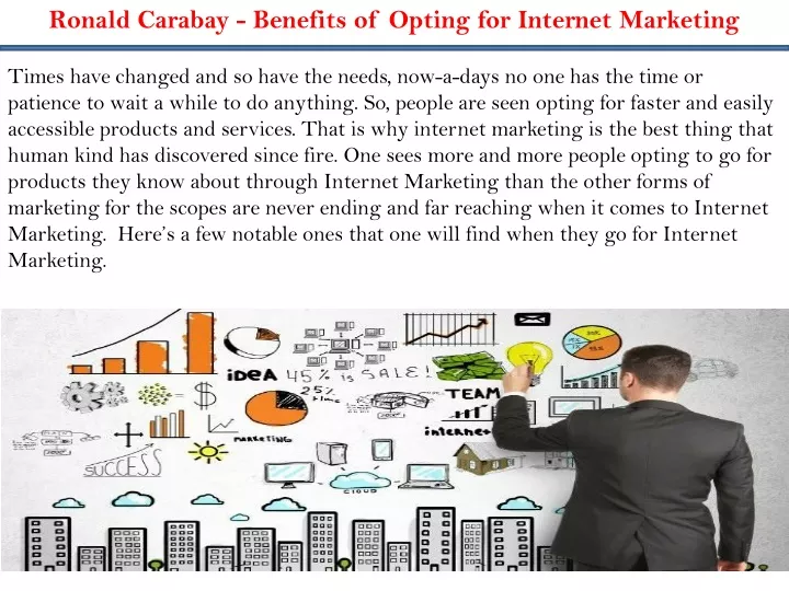 ronald carabay benefits of opting for internet