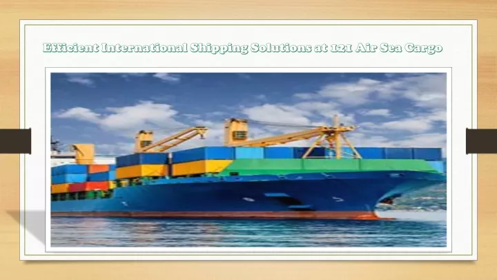 efficient international shipping solutions