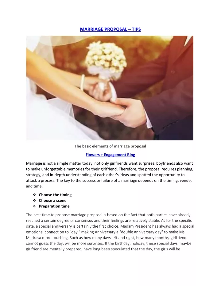 marriage proposal tips
