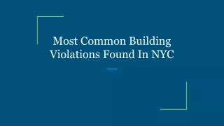 most common building violations found in nyc
