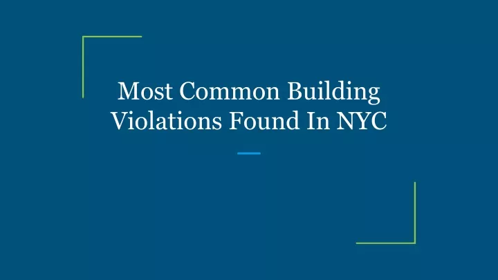 most common building violations found in nyc