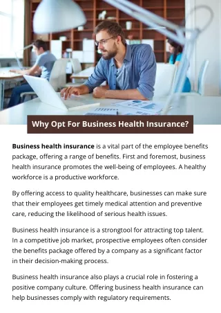 Why Opt For Business Health Insurance