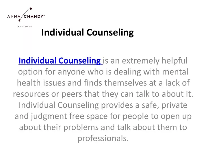 individual counseling