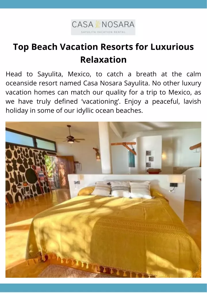 top beach vacation resorts for luxurious