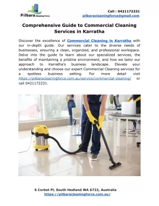Comprehensive Guide to Commercial Cleaning Services in Karratha