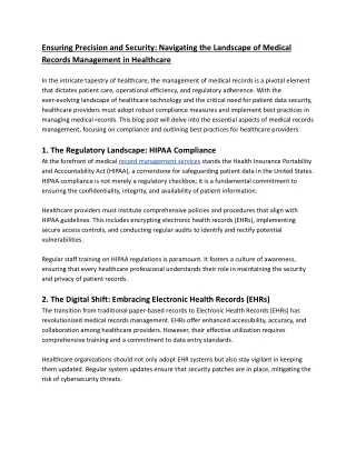 Managing Medical Records_ Compliance and Best Practices for Healthcare Providers