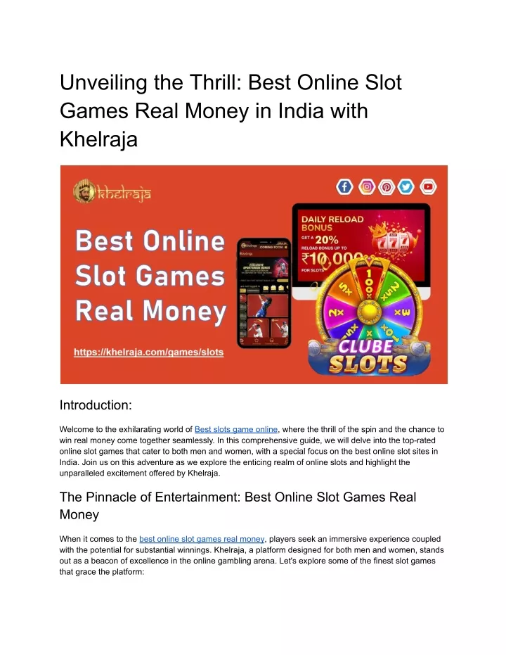 unveiling the thrill best online slot games real