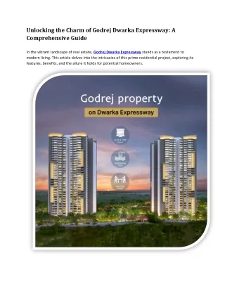 Godrej Dwarka Expressway