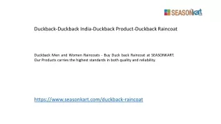 Duckback-Duckback India-Duckback Product-Duckback Raincoat