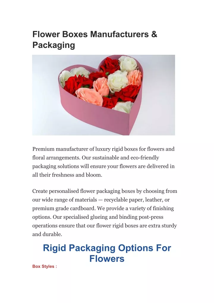 flower boxes manufacturers packaging