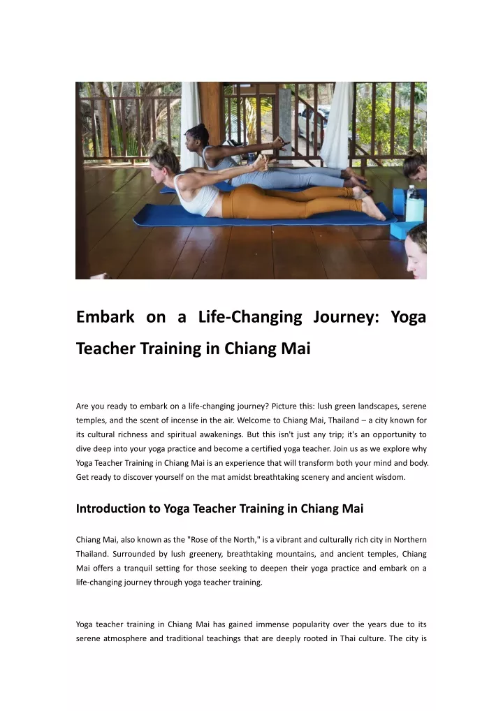 embark on a life changing journey yoga