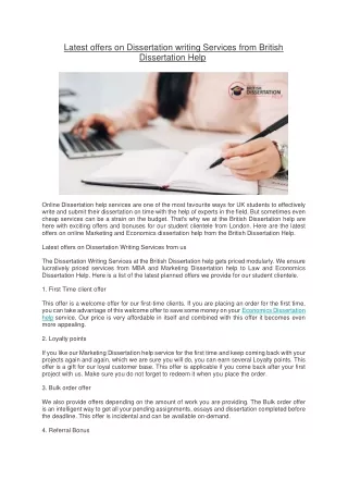 latest offers on dissertation writing services