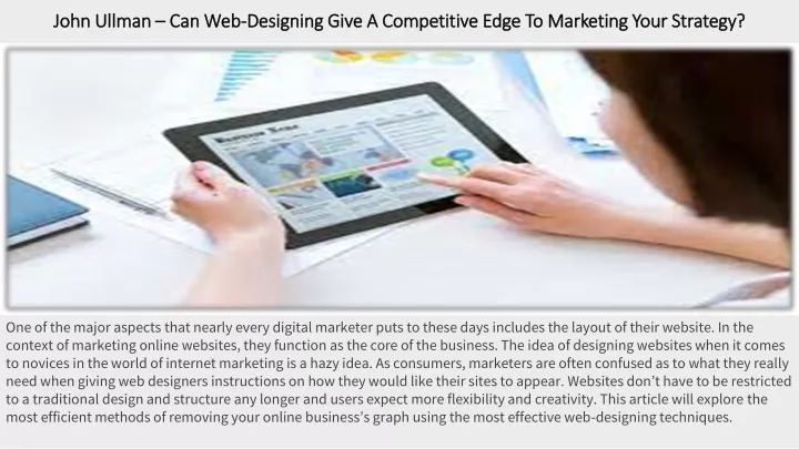 john ullman can web designing give a competitive edge to marketing your strategy