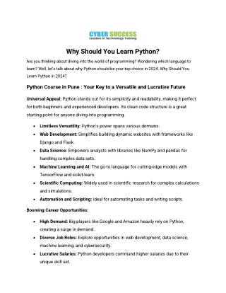 Why Should You Learn Python.