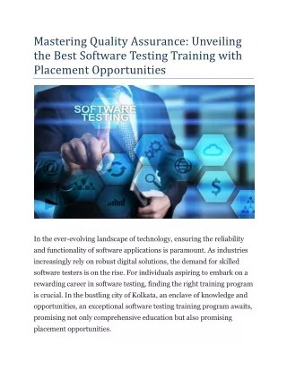 mastering quality assurance unveiling the best
