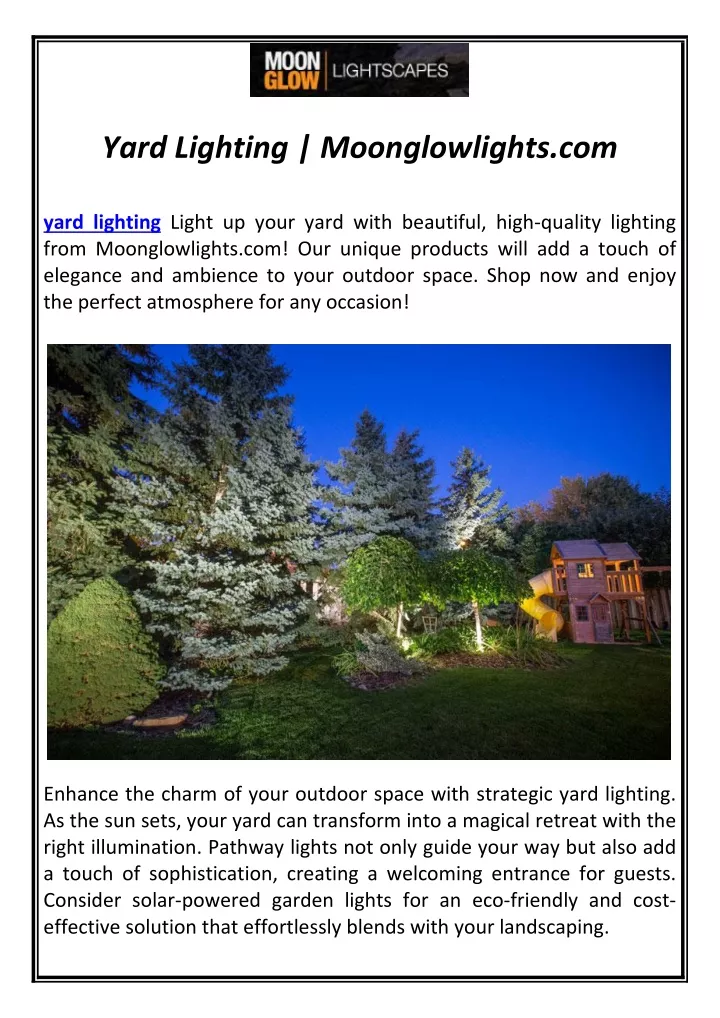 yard lighting moonglowlights com