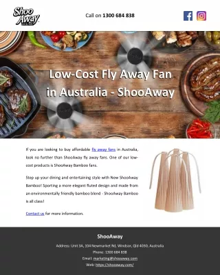 Low-Cost Fly Away Fan in Australia – ShooAway
