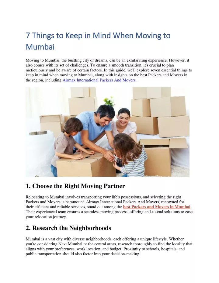 7 things to keep in mind when moving to 7 things