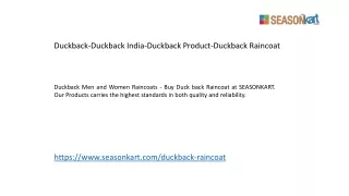Duckback-Duckback India-Duckback Product-Duckback Raincoat