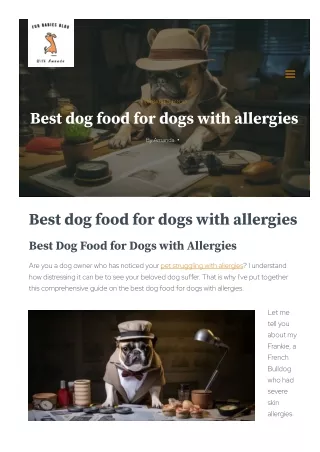 Best Dog Food for Dogs with Allergies