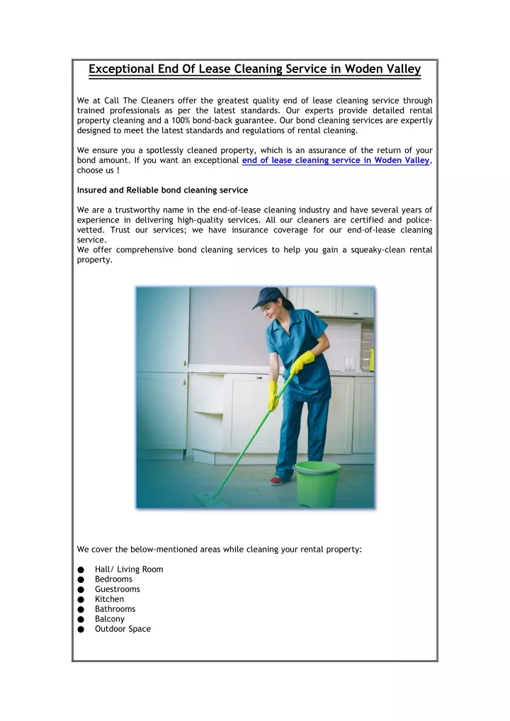 exceptional end of lease cleaning service