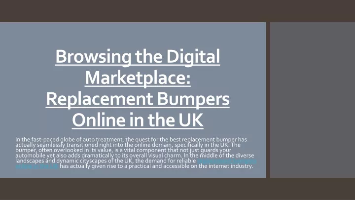 browsing the digital marketplace replacement bumpers online in the uk